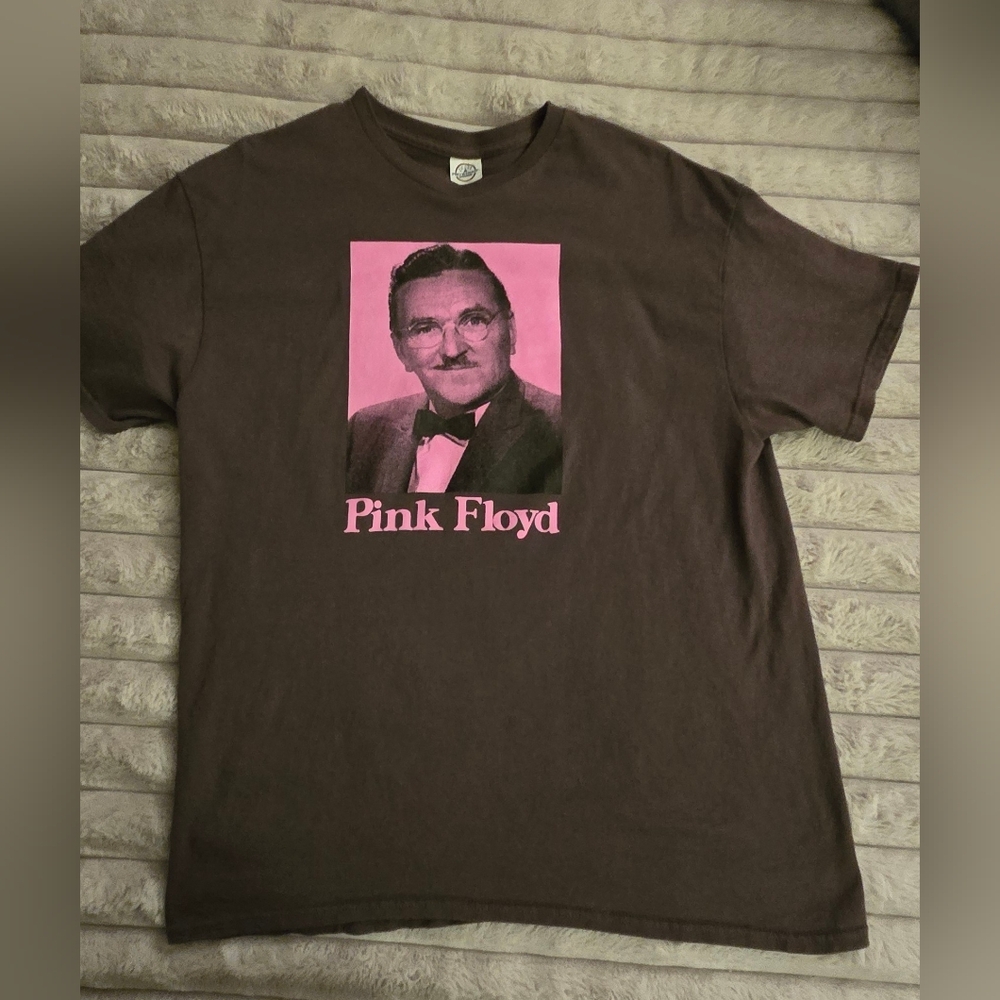 Dark Gray Tee with Pink "Floyd" Graphic